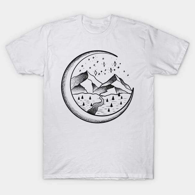 Crescent mountain T-Shirt by ArtbySteveBatty